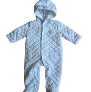 Little Me Size 6-9M Quilted Pram / Snowsuit in Light Blue.